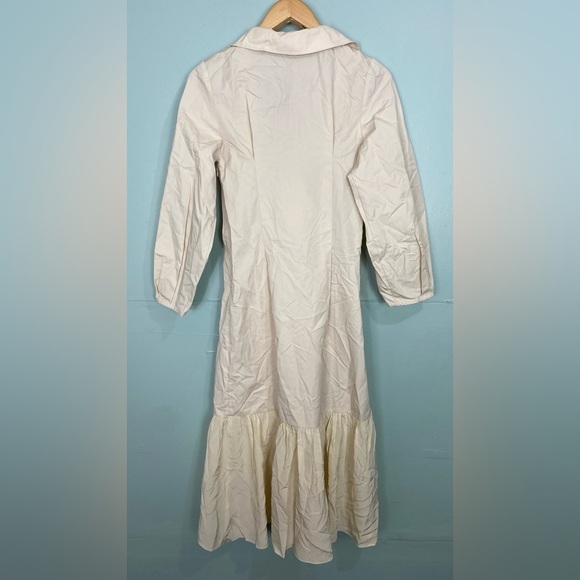 Gentle Herd Ruched Long Sleeve Midi Dress Sz S Minimalist Lagenlook - Picture 4 of 4